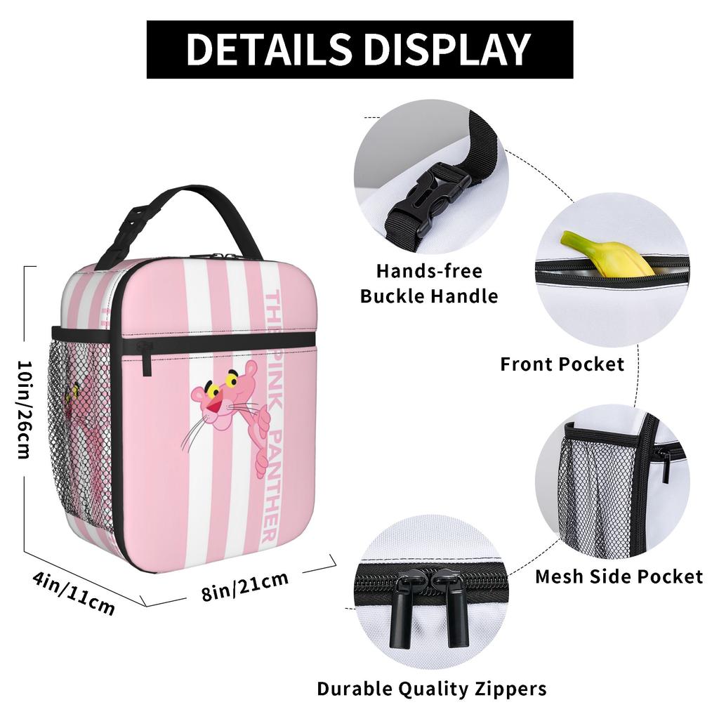 Розовые Пантеры Термосумка-ланчбокс для еды, Многоразовая, Вместимость контейнера для еды, Ланч-бокс, Сумка-тоут для хранения еды