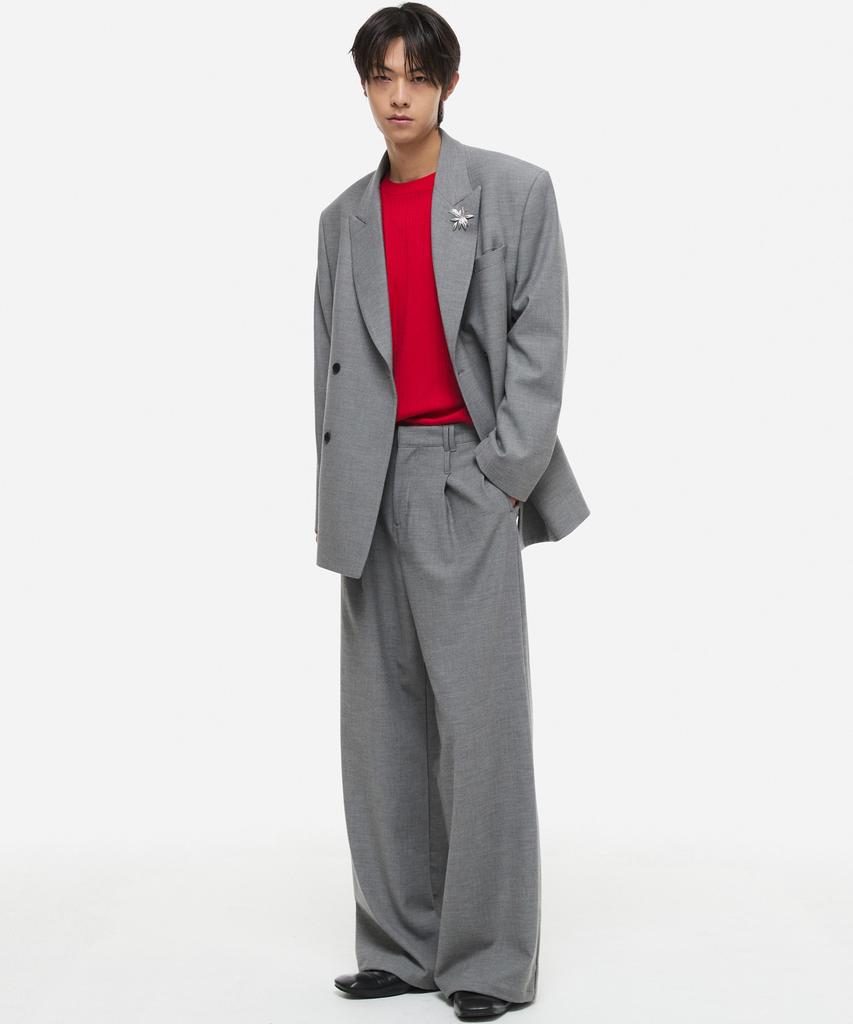 Dnsr Wool Peaked Double Blazer Grey