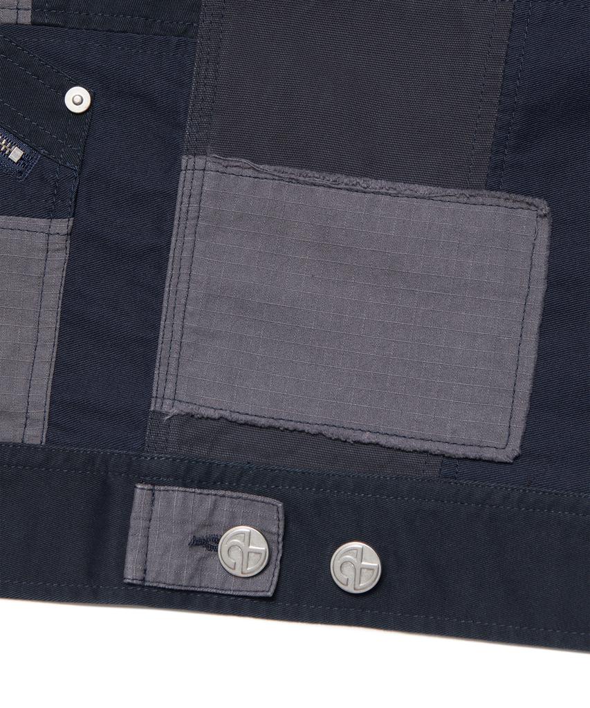 Nomanual Multi Panel Work Jacket - Washed Navy