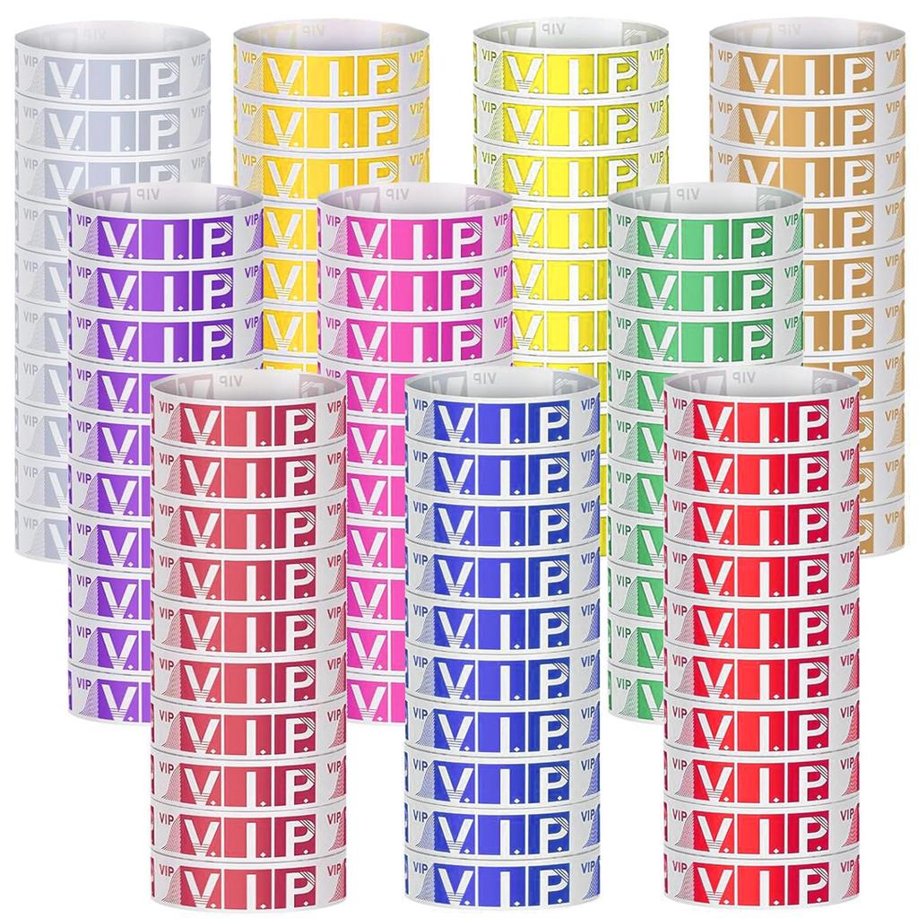 1000 Disposable Wristbands, BetterJonny 10 Colors Waterproof Tear-Resistant Wrist Entrance