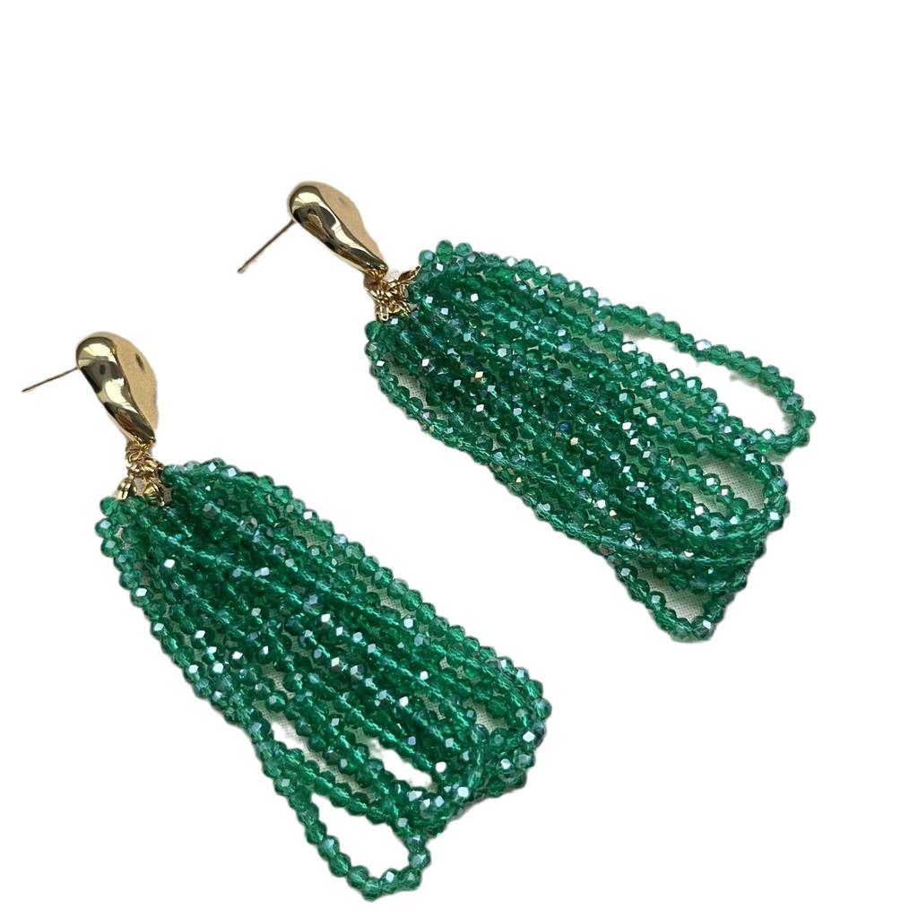 Темпераментные белые акриловые изысканные серьги с бахромой, модные универсальные женские серьги-пусеты французского дизайна, легкая роскошь, высокий класс