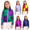 Girls Horse Riding Costume Long Sleeve Color Contrast Patchwork Zipper Jacket Dress Up Costume Halloween Cosplay Costume