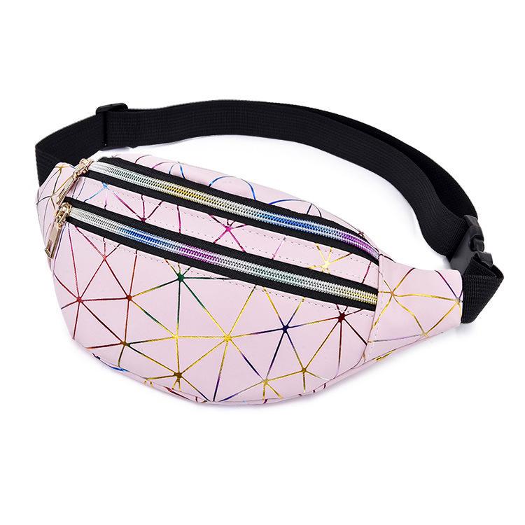 Поясная сумка Laser Waist Bags Travel Chest Phone Tail Bags Fashion Women Bum Bag Double Zipper Large Capacity