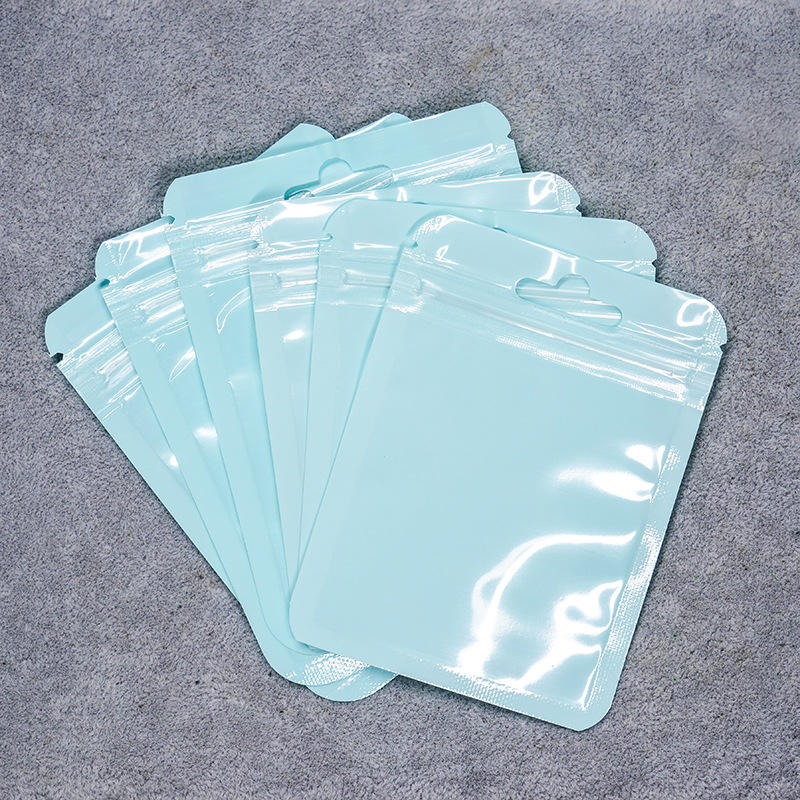 100pcs Macaroon Candy Colors Jewelry Bags For Necklace Earrings Ring Hair Clip Travel Plastic Jewelry Package Storage Bag