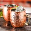 Hammered Copper Moscow Mule Mug - Stainless Steel Cocktail & Wine Glass