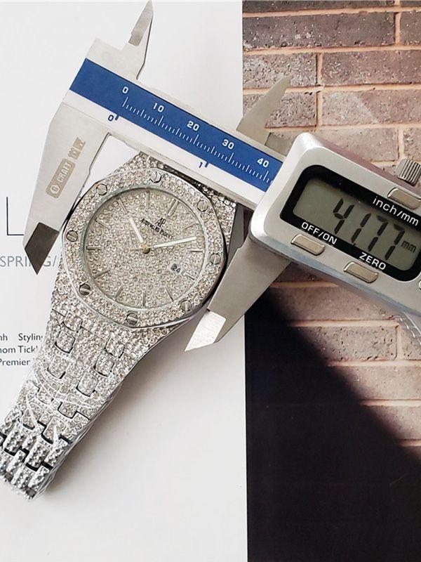 Мужские часы Полностью инкрустированные бриллиантами Мужские часы Роскошные кварцевые часы