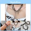 Dark Cross Punk Style Necklace Geometric Shape Tassel Choker For Travel Souvenir