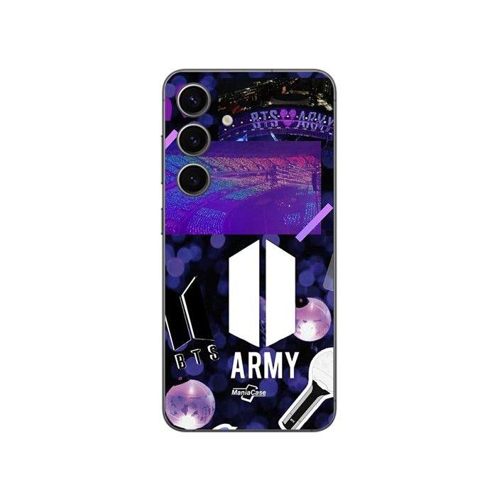 Coque de téléphone - MANIACASE - Samsung Galaxy S25 - Silicone TPU - Noir - BTS army logo