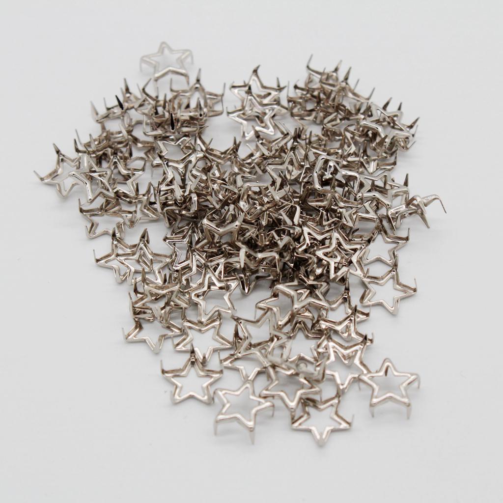 100Pcs Punk Star Stud Rivets Pentagram Claw Nailheads Leather Crafts