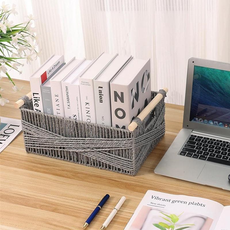 Плетеная корзина для хранения вещей, ящик для хранения игрушек, корзина для пикника, органайзер для одежды, спальня, гостиная, организация