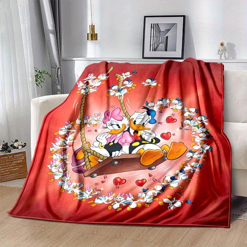 1pc, Donald Duck & Daisy Duck Romantic Swing Throw Blanket Home Decor, Couch Cover, Outdoor Blanket, Gift Idea, Flannel Blanket