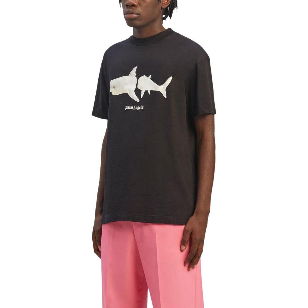 PALM ANGELS White Shark Classic Tee Men's PMAA001S23JER0051001
