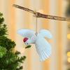 Peaceful White Flying Pigeon Ornament Resin Lifelike Hanging Bird Decoration for Christmas Tree Holiday Home Decor