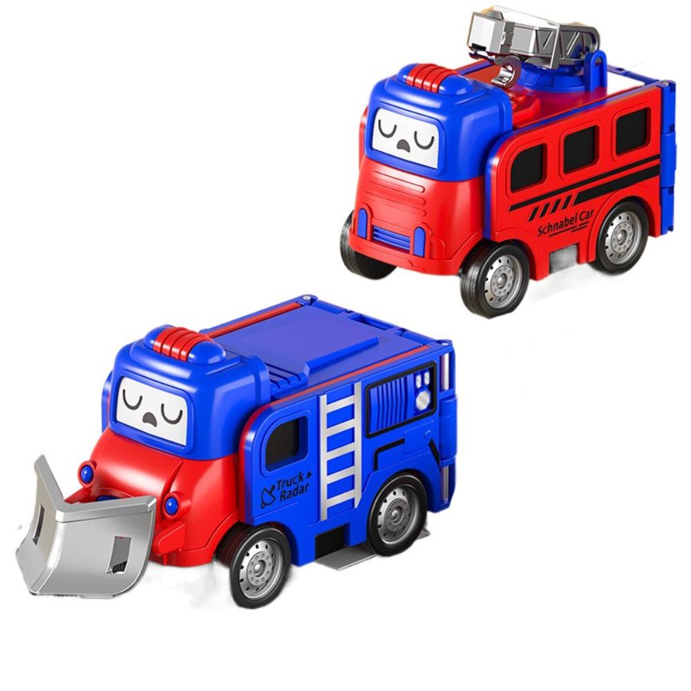 Double Sided Transformer Car Toys Pull-back Truck Model Flips Variety Inertia Car  Kids