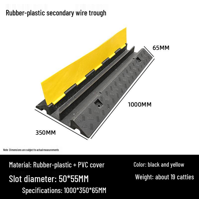 Rubber PVC Cable Protection and Speed Bump Channel for Outdoor Use