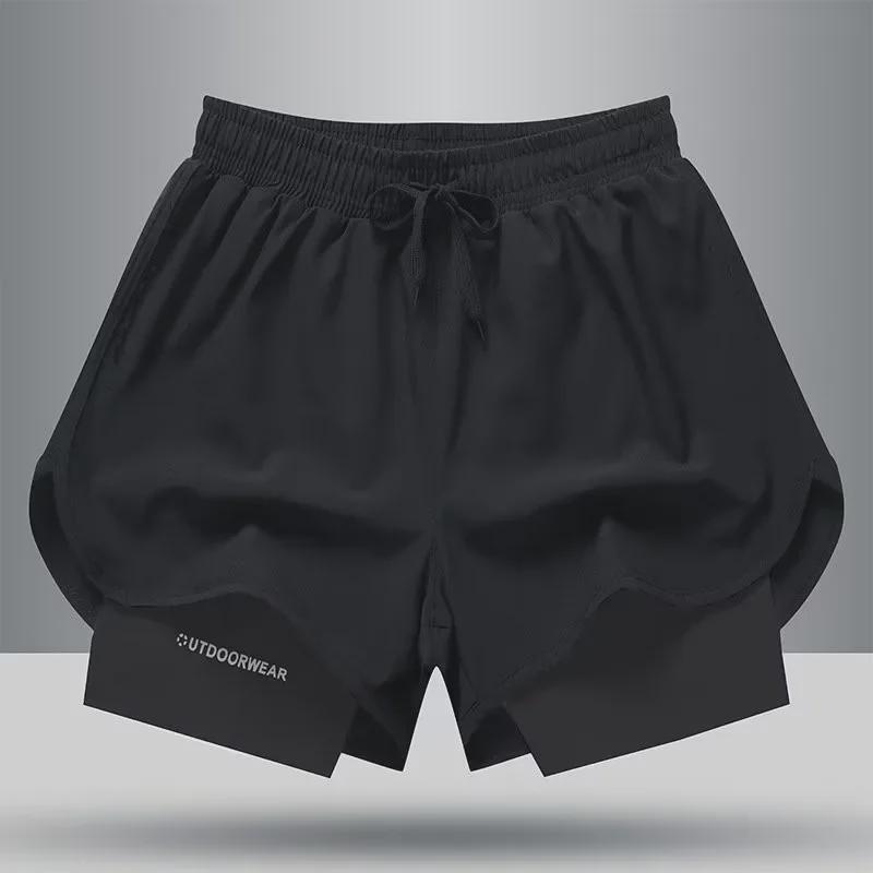Men's American Fitness Running Shorts - Fashionable, Lined, Casual Two-in-One Sports Shorts
