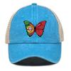 Butterfly Flag of Portugal Print Snapback Trucker Hat,Sunshade Non-Stretch Fabric Adjustable Baseball Hat