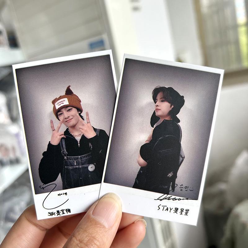 Stray Kids Набор из 8 фотокарточек в стиле Polaroid, милые карточки с участниками, открытка с автографом, коллекционные товары для фанатов K-pop, декоративный аксессуар, подарок
