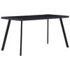 VidaXL Dining Table Black 140x70x75 Cm Tempered Glass