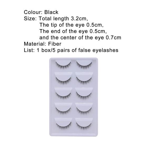5 пар/коробка накладные ресницы натуральные удобные волокна короткие накладные ресницы для макияжа для примерочной