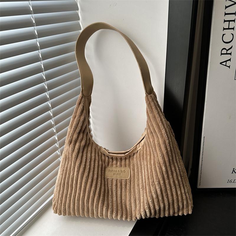 Модная большая вельветовая сумка через плечо для женщин, трендовая повседневная сумка-тоут