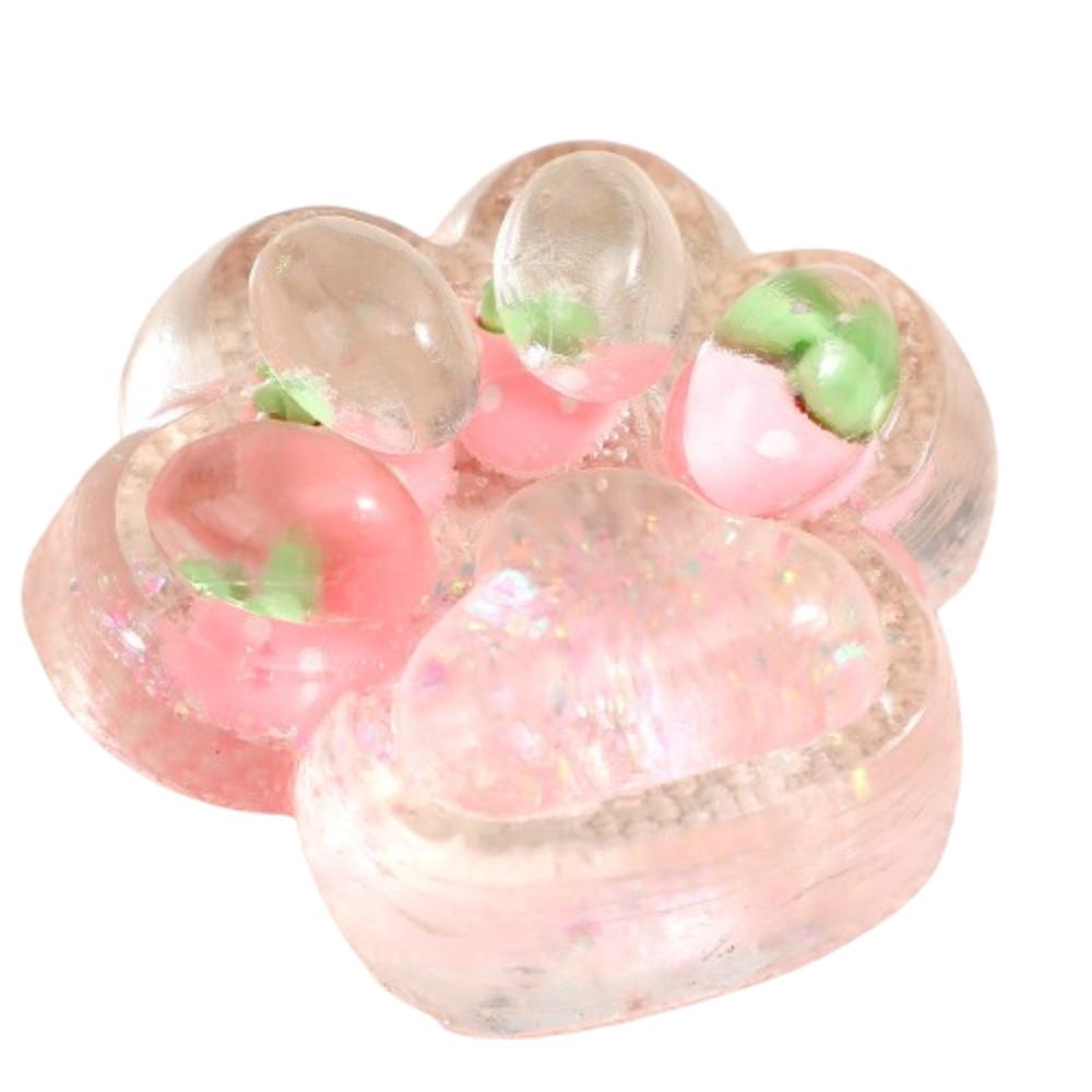 Клубничный Фруктовый Кот Лапа Сжимающая Игрушка Прозрачная Кошачья Лапа Зажимная Игрушка Розыгрыши