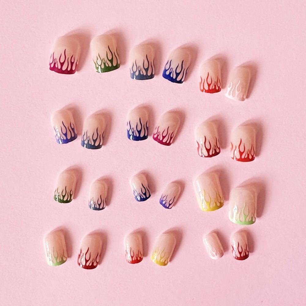 Носимые Маникюр Французские Накладные Ногти Искусственные Ногти Нажмите на Ногти Мода Накладные Ногти Девушка