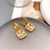 Elegant French Retro Zircon Hoop Earrings for Women