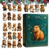 2025 Christmas Advent Calendar 2D Flat Acrylic Capybara Ornament Christmas Tree Decorations Capybara Pendant Christmas Gifts