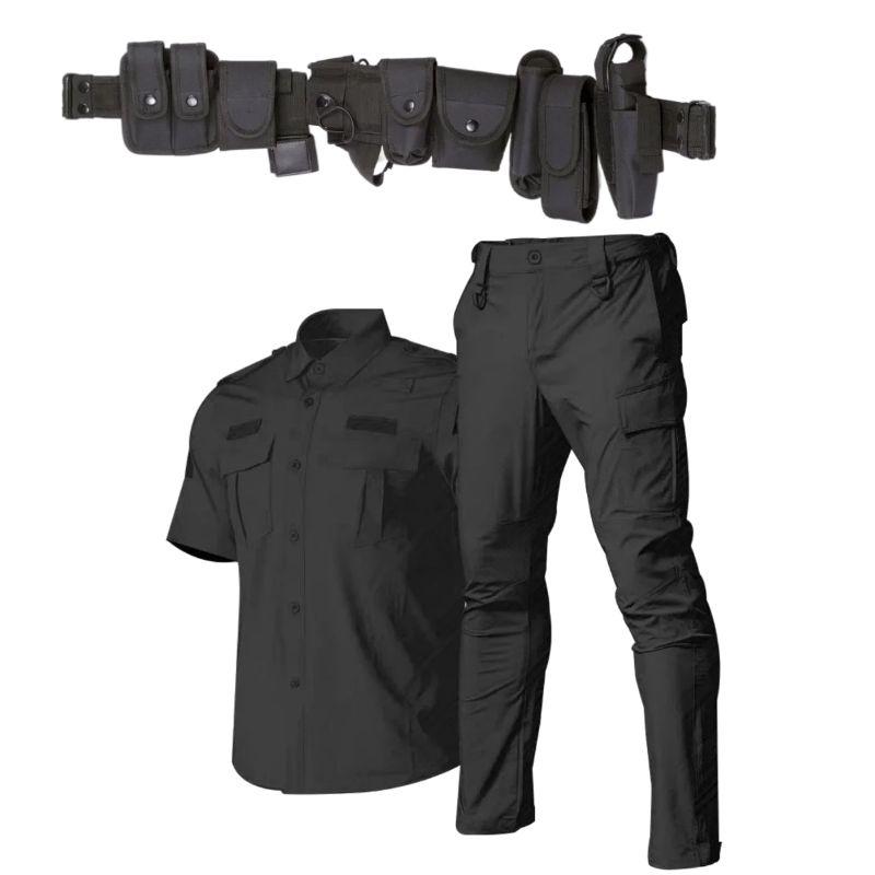 Черная рабочая одежда Темно-синий Security 2 Strechable SS Быстросохнущая униформа Мужской костюм-карго с полным поясом