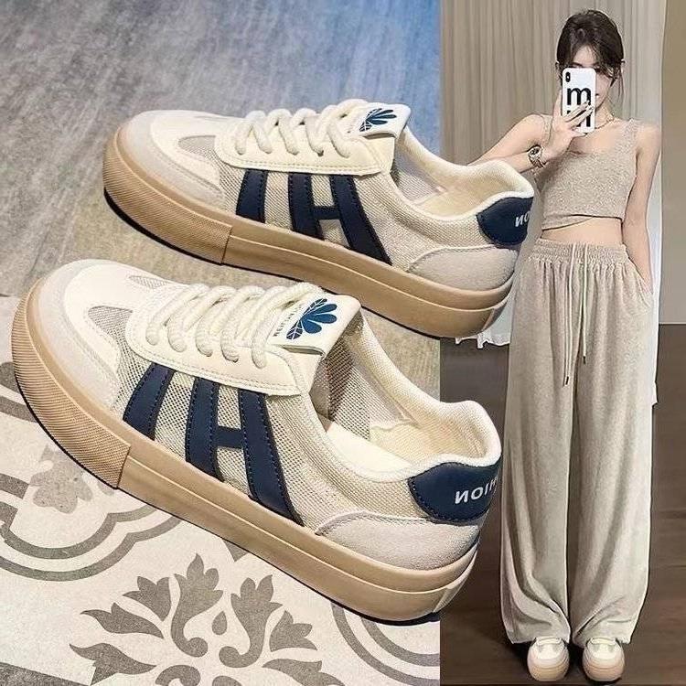 Platform Forrest Gump shoes 22 new autumn sports mesh three bars student board shoes tide