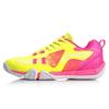 Кроссовки для бадминтона Li Ning из искусственной кожи с градиентом и износостойкостью, женские, желтые, розовые, AYTQ042-1