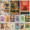 MISES JAZZ Металлический постер Винтажная металлическая жестяная табличка Декоративная тарелка Металлическая вывеска Музыкальная металлическая табличка Домашний бар Студия Индустриальный декор