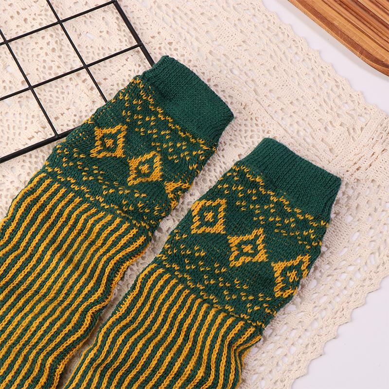 Осенние и Зимние Теплые Шерстяные Вязаные Гетры Без Стопы Бохо Роскошные Чулки Для Женщин Девочек