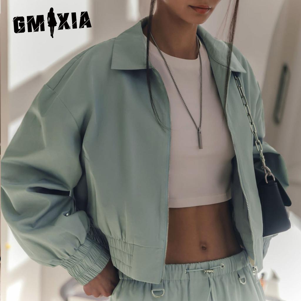 GMXIA Короткая куртка пальто осень и зима новый уличный тренд персонализированные короткие куртки с воротником поло топы
