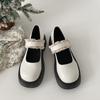 Простые кожаные туфли на платформе в британском стиле с круглым носком, женские, осень-зима 2025, новые французские повседневные туфли-лоферы на толстом каблуке