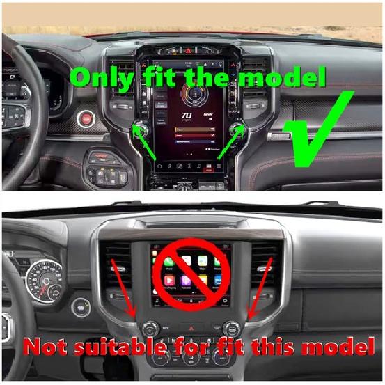 For Dodge Ram 1500 19-25 Red Carbon Console A/C Air Conditioner Vent Cover Trim