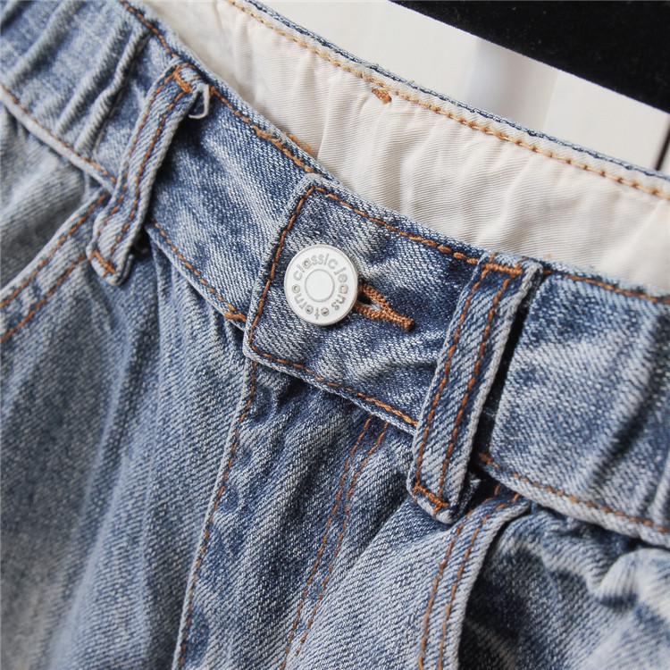 2025 Новое поступление больших размеров женские потертые джинсы с высокой талией свободные шаровары брюки NineLength для пышных девушек повседневные широкие брюки