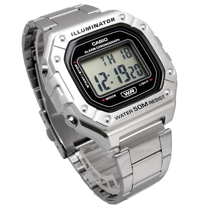 [Casio] Standard Digital Watch W-218HD-1AV Men's Silver Metal Band