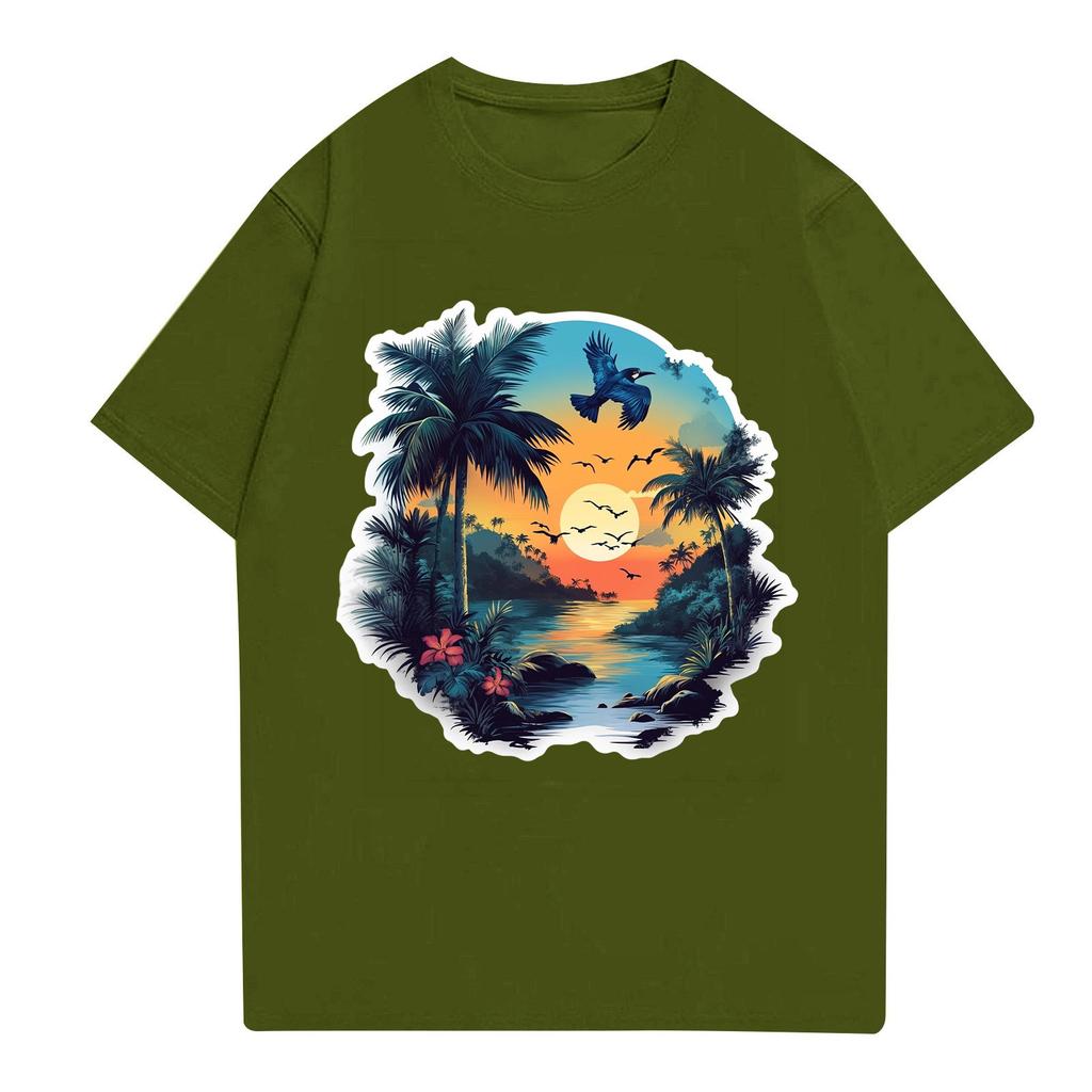 Men's Stand Collar Short Sleeve Shirt Loose Leisure Holiday Shirt Man