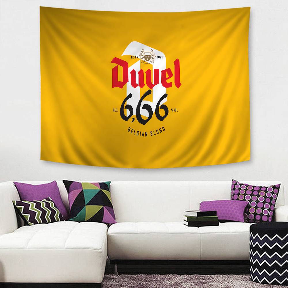 Duvel Beer Anime Tapestry Hippie Flower Wall Carpets Dorm Decor Wall Hanging Home Decor
