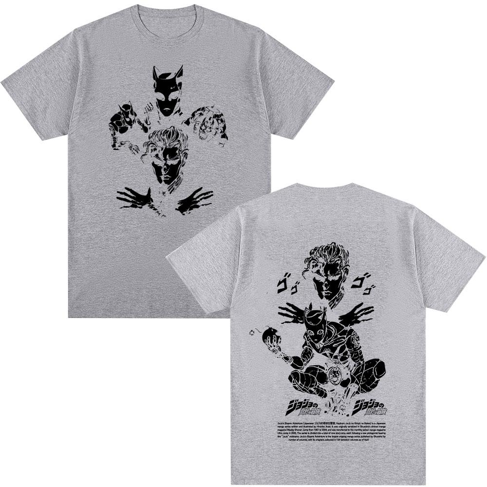 Summer Anime Jojo Bizarre Adventure Killer Queen Kira Yoshikage T Shirts Unisexs Women Cotton New Short Sleev