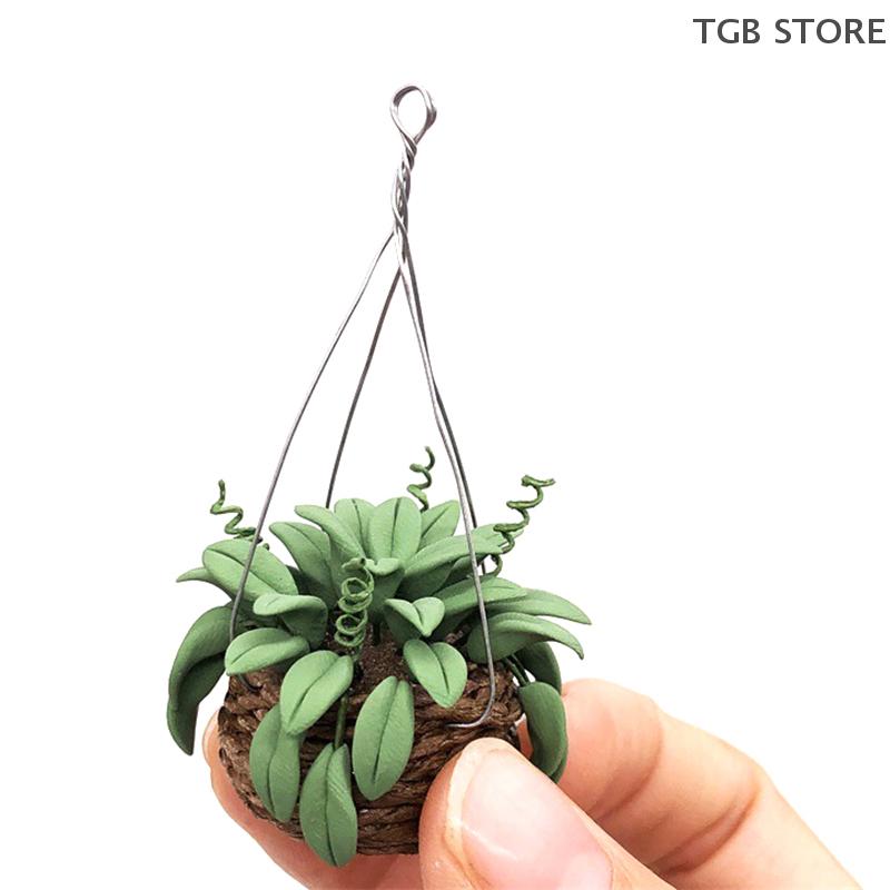 1 шт. Модель горшка с зеленым растением для кукольного домика, миниатюрное деревянное корыто, декор для микроландшафта, украшения, игрушки для ролевых игр