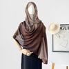 Ретро однотонный градиентный шарф женский тонкий простой удлиненный пряжный платок хлопковый шарф головной убор сумка голова