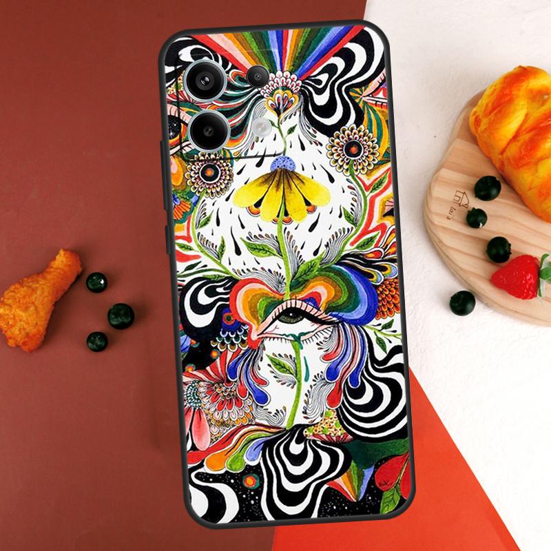 Colorful Psychedelic Art Case For Xiaomi Redmi Note 14 13 Pro 9 10 11 12 Pro 10S 11S 12S Redmi 14C 13C 10C 12C Coque