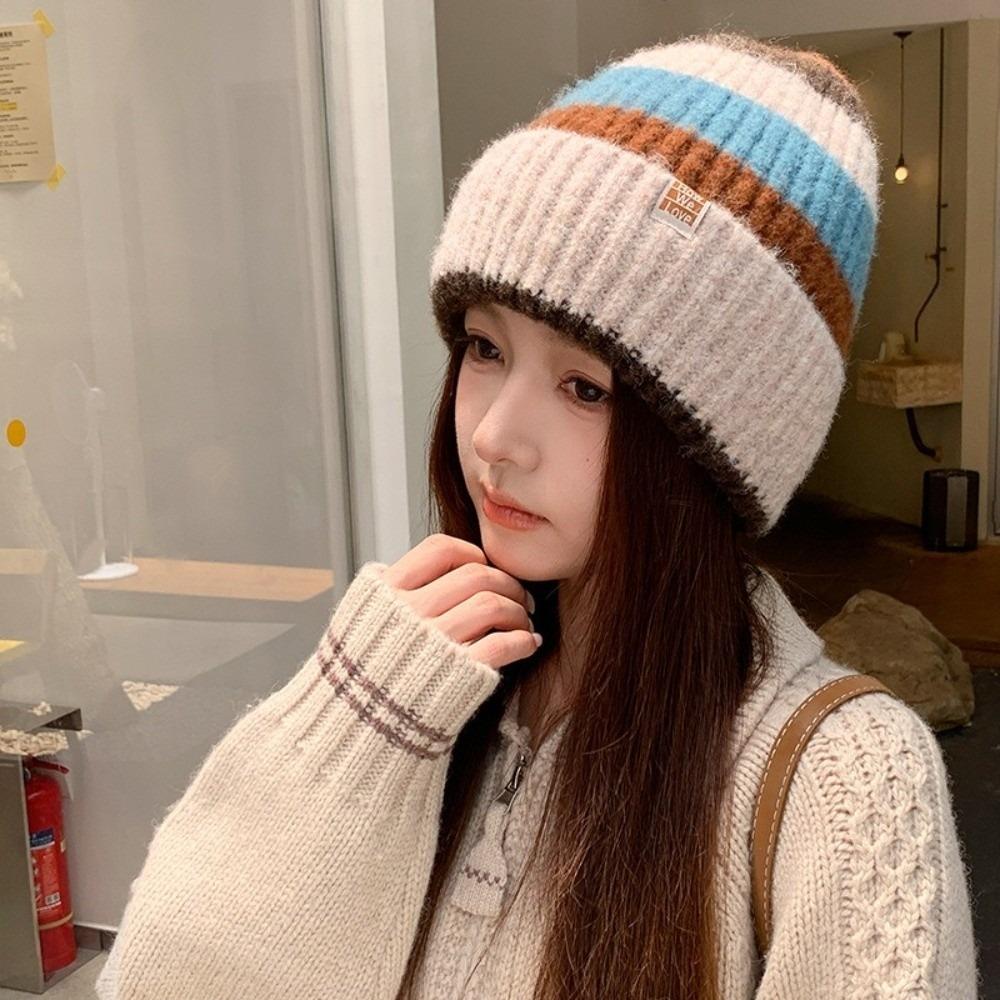 Wool Acrylic Mix Warm Winter Beanie Ear Protection Acrylic Blend Beanie Hat For Women