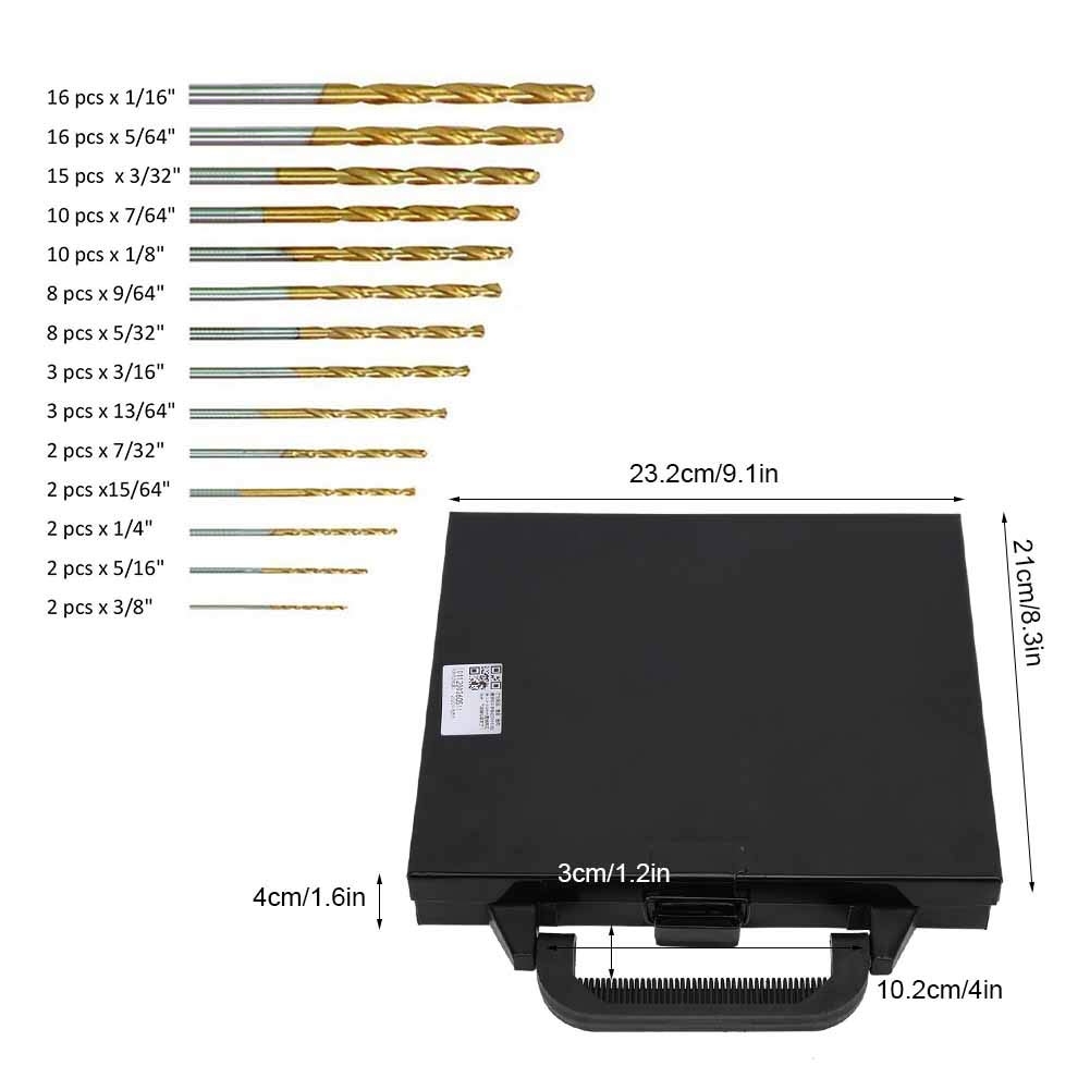 Спиральная дрель, 99 шт./компл., спиральная дрель из высокоскоростной стали с титановым покрытием, спиральная дрель со стальной пластиной, смешанная дрель, пластиковые коробки