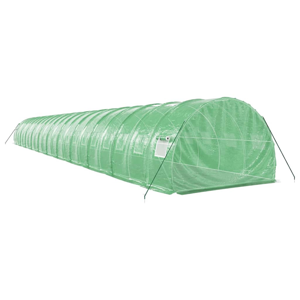 Green Greenhouse with Steel Frame 66 m² 22 x 3 x 2 m