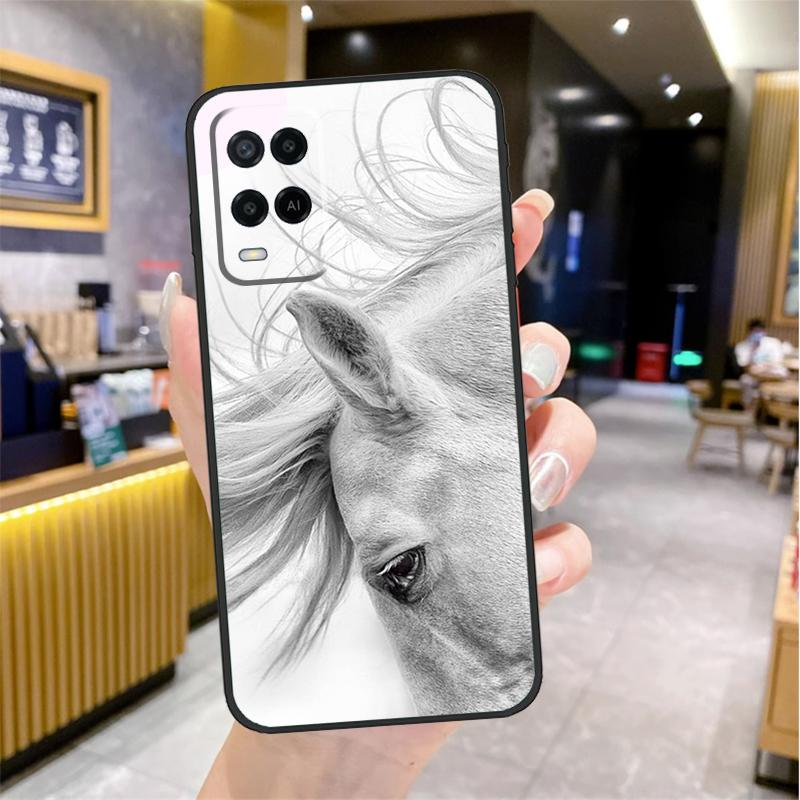 Чехол-скетч с лошадью для Oppo A5 Pro A15 A17 A57 A77 A60 A80 A40 A18 A38 A58 A78 A98 A96 A76 A16 A94 A74 A54