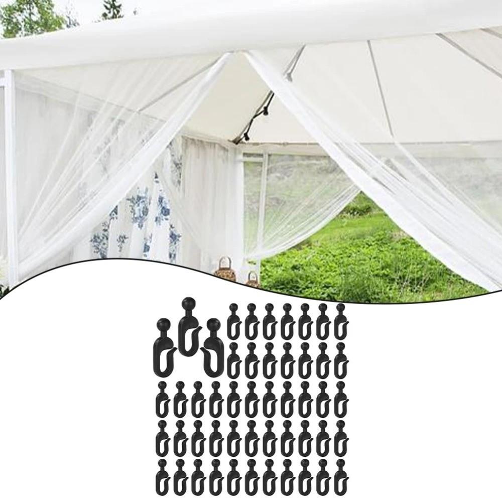 20pcs Rustproof Curtain Hooks Smooth Sliding Hook Accessories Mosquito Netting Rings Tent